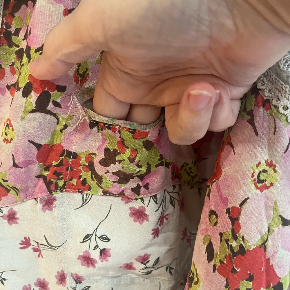 Floral Patchwork Button-Down Women's Top - Pink/W… - image 5